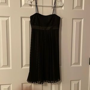 Black with polka dot overlay, size 0 Ann Taylor dress